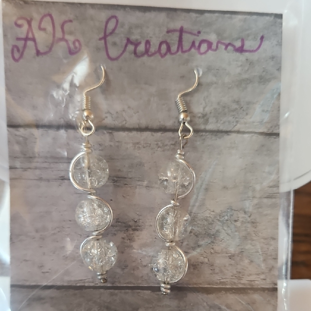 Handmade Silver and Clear Earrings